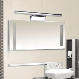 ZOWALA - Sleek Chrome Sliver Bathroom Vanity Mirrors Light Image - 8