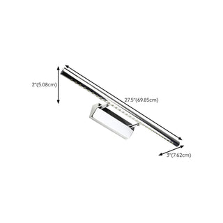 ZOWALA - Sleek Chrome Sliver Bathroom Vanity Mirrors Light Image - 10