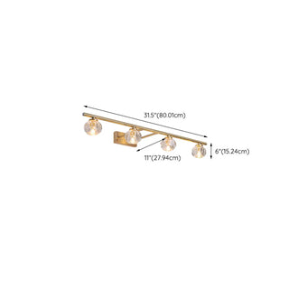 Sleek Gold 5-Light Crystal Bathroom Vanity Light Zawala Image - 16