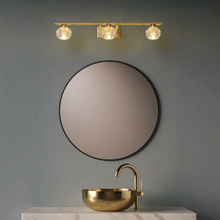 Sleek Gold 5-Light Crystal Bathroom Vanity Light Zawala Image - 4