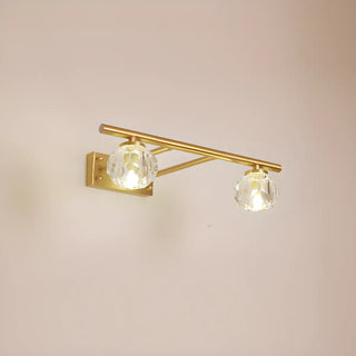Sleek Gold 5-Light Crystal Bathroom Vanity Light Zawala Image - 5