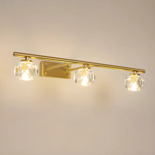 Sleek Gold 5-Light Crystal Bathroom Vanity Light Zawala Image - 6