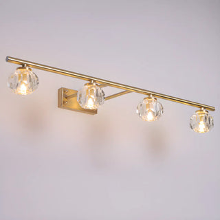 Sleek Gold 5-Light Crystal Bathroom Vanity Light Zawala Image - 7