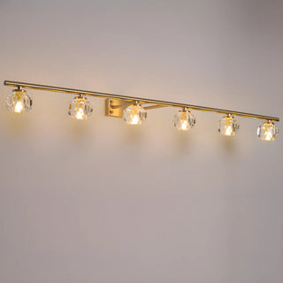 Sleek Gold 5-Light Crystal Bathroom Vanity Light Zawala Image - 9