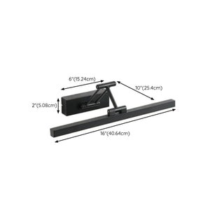 Adjustable Sleek Black Rectangular Metal Vanity Light Zawala #size
