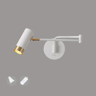 Sleek Cylinder Bedside Reading Swing Arm Iron Wall Lamp Zawala Image - 15