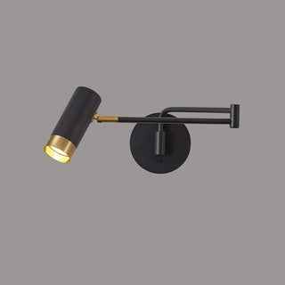 Sleek Cylinder Bedside Reading Swing Arm Iron Wall Lamp Zawala Image - 5
