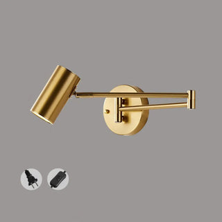 Sleek Cylinder Bedside Reading Swing Arm Iron Wall Lamp Zawala Image - 9