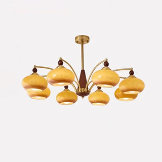 ZOWALA - Round White Glass Chrome Branch Living Room Chandelier Image - 12