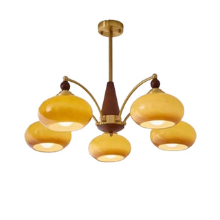 ZOWALA - Round White Glass Chrome Branch Living Room Chandelier Image - 13