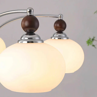 ZOWALA - Round White Glass Chrome Branch Living Room Chandelier Image - 14