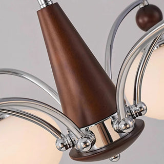 ZOWALA - Round White Glass Chrome Branch Living Room Chandelier Image - 15