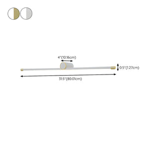 White Modern Cylinder LED Wall Mounted Vanity Light Zawala Image - 20