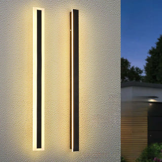 Slim Black Outdoor Modern LED Wall Light Zawala Image - 1