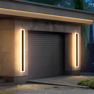 Slim Black Outdoor Modern LED Wall Light Zawala Image - 10