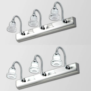 ZOWALA - Cool Adjustable Clear Glass Sliver Arc Vanity Light Image - 5
