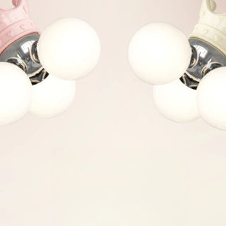 ZOWALA - 3-Light Ball Crown Beige Resin Small Kids Room Chandelier Image - 14