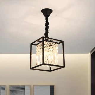 ZOWALA - Small Crystal Black Cube Chandelier Image - 3