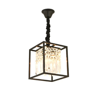 ZOWALA - Small Crystal Black Cube Chandelier Image - 7