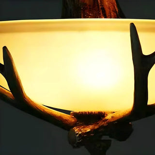 ZOWALA - Small Farmhouse Antler Glass Bowl Chandelier Image - 10