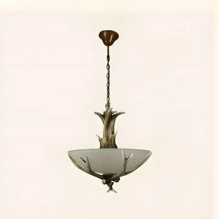 ZOWALA - Small Farmhouse Antler Glass Bowl Chandelier Image - 13