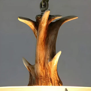 ZOWALA - Small Farmhouse Antler Glass Bowl Chandelier Image - 9