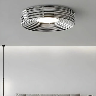 Simple Small Green Drum LED Flush Mount Ceiling Light Zawala Image - 10