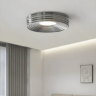 Simple Small Green Drum LED Flush Mount Ceiling Light Zawala Image - 5