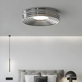 Simple Small Green Drum LED Flush Mount Ceiling Light Zawala Image - 6