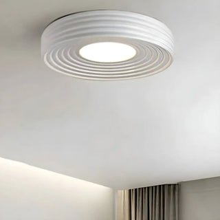 Simple Small Green Drum LED Flush Mount Ceiling Light Zawala Image - 9