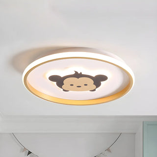 Simple Small Gold Round Crown LED Flush Mount Light Zawala Image - 1