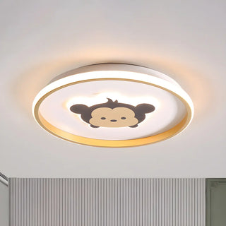Simple Small Gold Round Crown LED Flush Mount Light Zawala Image - 3