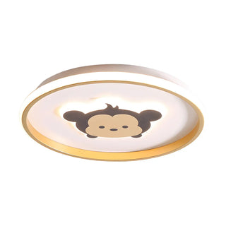 Simple Small Gold Round Crown LED Flush Mount Light Zawala Image - 6