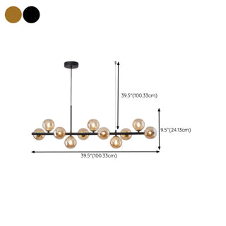 ZOWALA - Modern Glass Globe Pendant Light Kitchen Island Image - 34