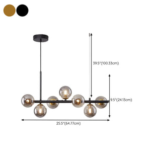 ZOWALA - Modern Glass Globe Pendant Light Kitchen Island Image - 35