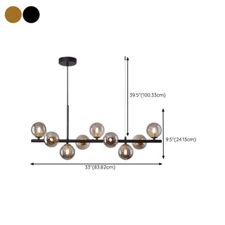 ZOWALA - Modern Glass Globe Pendant Light Kitchen Island Image - 36