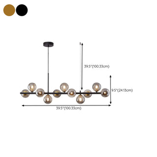 ZOWALA - Modern Glass Globe Pendant Light Kitchen Island Image - 37