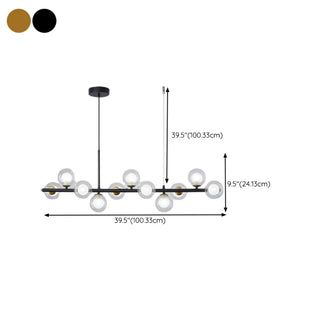 ZOWALA - Modern Glass Globe Pendant Light Kitchen Island Image - 40