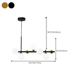 ZOWALA - Modern Glass Globe Pendant Light Kitchen Island Image - 41