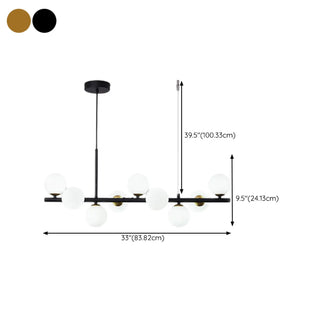 ZOWALA - Modern Glass Globe Pendant Light Kitchen Island Image - 42