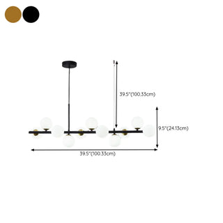 ZOWALA - Modern Glass Globe Pendant Light Kitchen Island Image - 43
