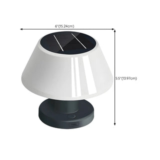 Unique Conical Geometric White Metal Outdoor Table Lamp Zawala #size