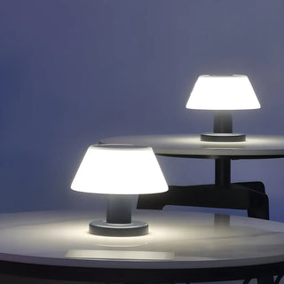 Unique Conical Geometric White Metal Outdoor Table Lamp Zawala Image - 4