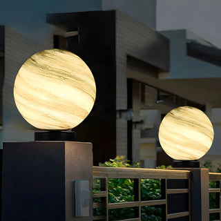 Simple Round Glass Modern Outdoor Fence Post Light Zawala Image - 1