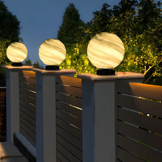 Simple Round Glass Modern Outdoor Fence Post Light Zawala Image - 15