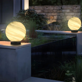 Simple Round Glass Modern Outdoor Fence Post Light Zawala Image - 2