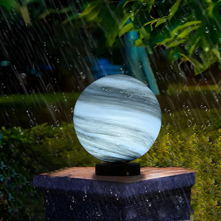 Simple Round Glass Modern Outdoor Fence Post Light Zawala Image - 8