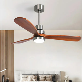 Solid Wood 3 Blades Remote Ceiling Fan