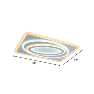 Living Room Wormhole Rectangle LED Flush Mount Light Zawala Image - 10