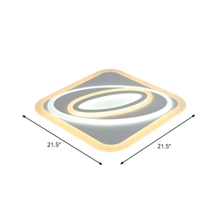 Living Room Wormhole Rectangle LED Flush Mount Light Zawala Image - 11